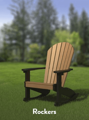 A wood rocking chair