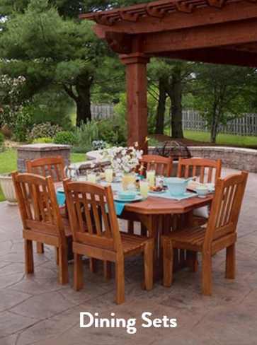 A dining set under pergola