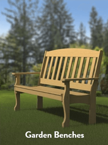 A garden bench made of wood