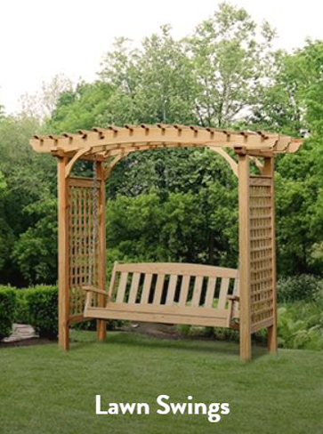 A lawn swing at the garden