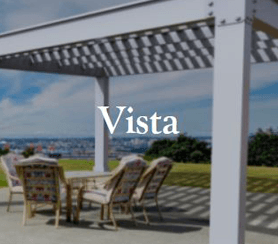 A vinyl pergola with view of the ocean