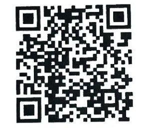 QR code with black and white squares.