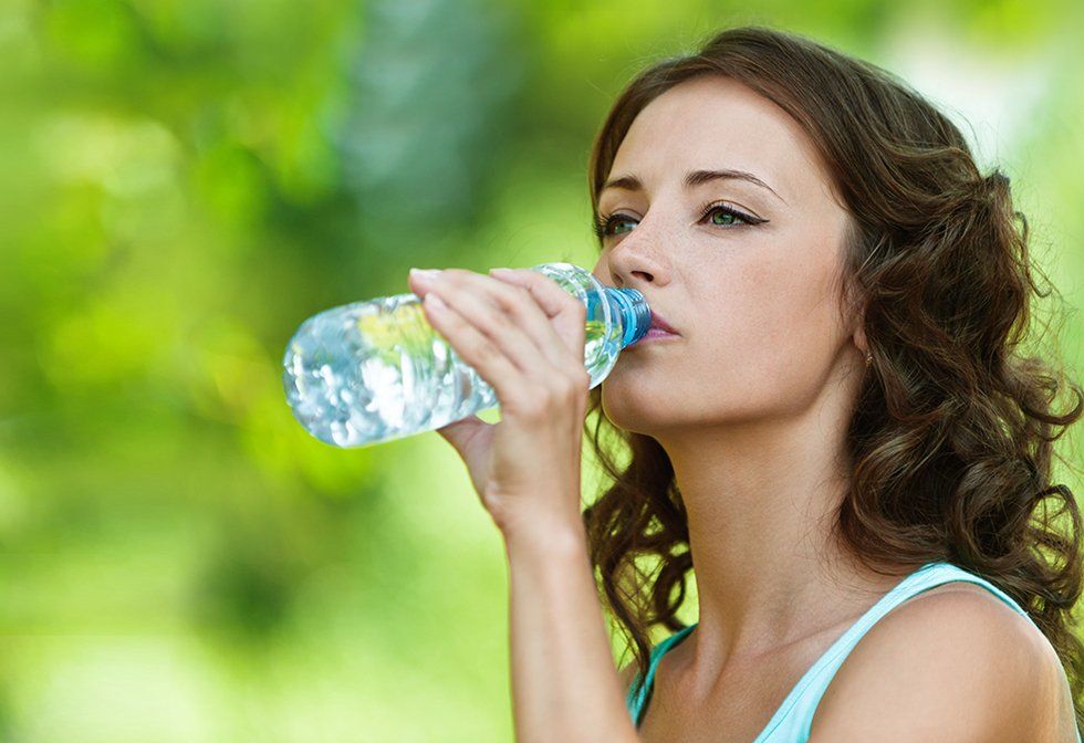 Woman drinking water