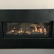 Fireplace with black frame