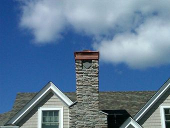 Custom Copper cap installed over newly rebuilt chimney