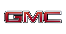 A red and white gmc logo on a white background