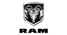 A ram logo with a ram head on it