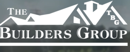 A logo for the builders group with a mountain in the background