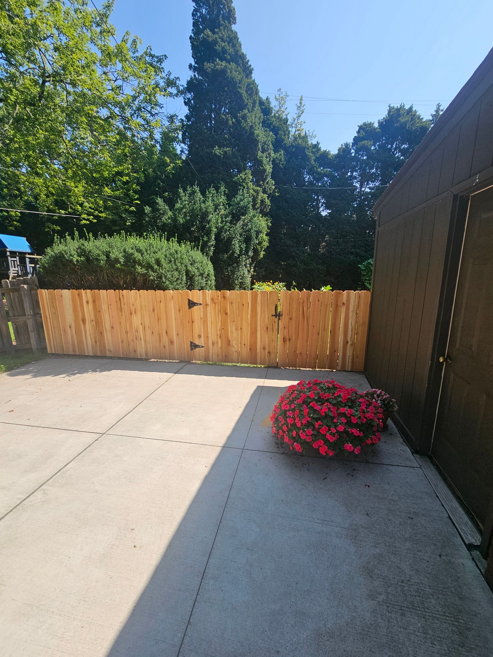 New wood fence installed at a Metro Detroit home.