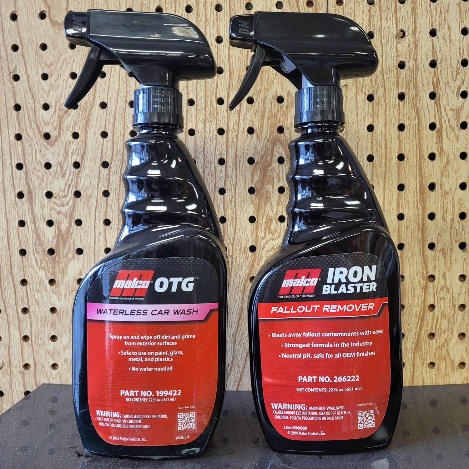 Two spray bottles of otg and iron blaster fallout remover