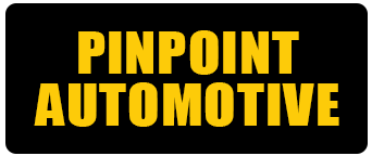 Pinpoint Automotive logo in yellow text on a black background