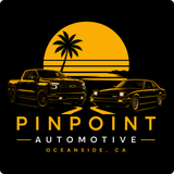 Pinpoint Automotive logo in yellow text on a black background