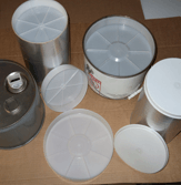 Can with plastic caps