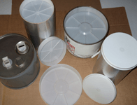 Can with plastic caps