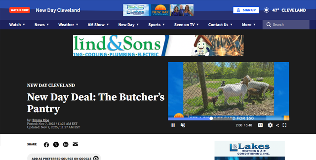 New Day Cleveland webpage featuring the article 