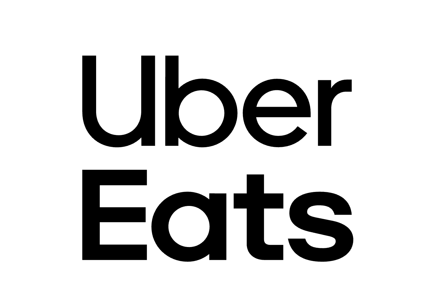 The uber eats logo is black and white on a white background.