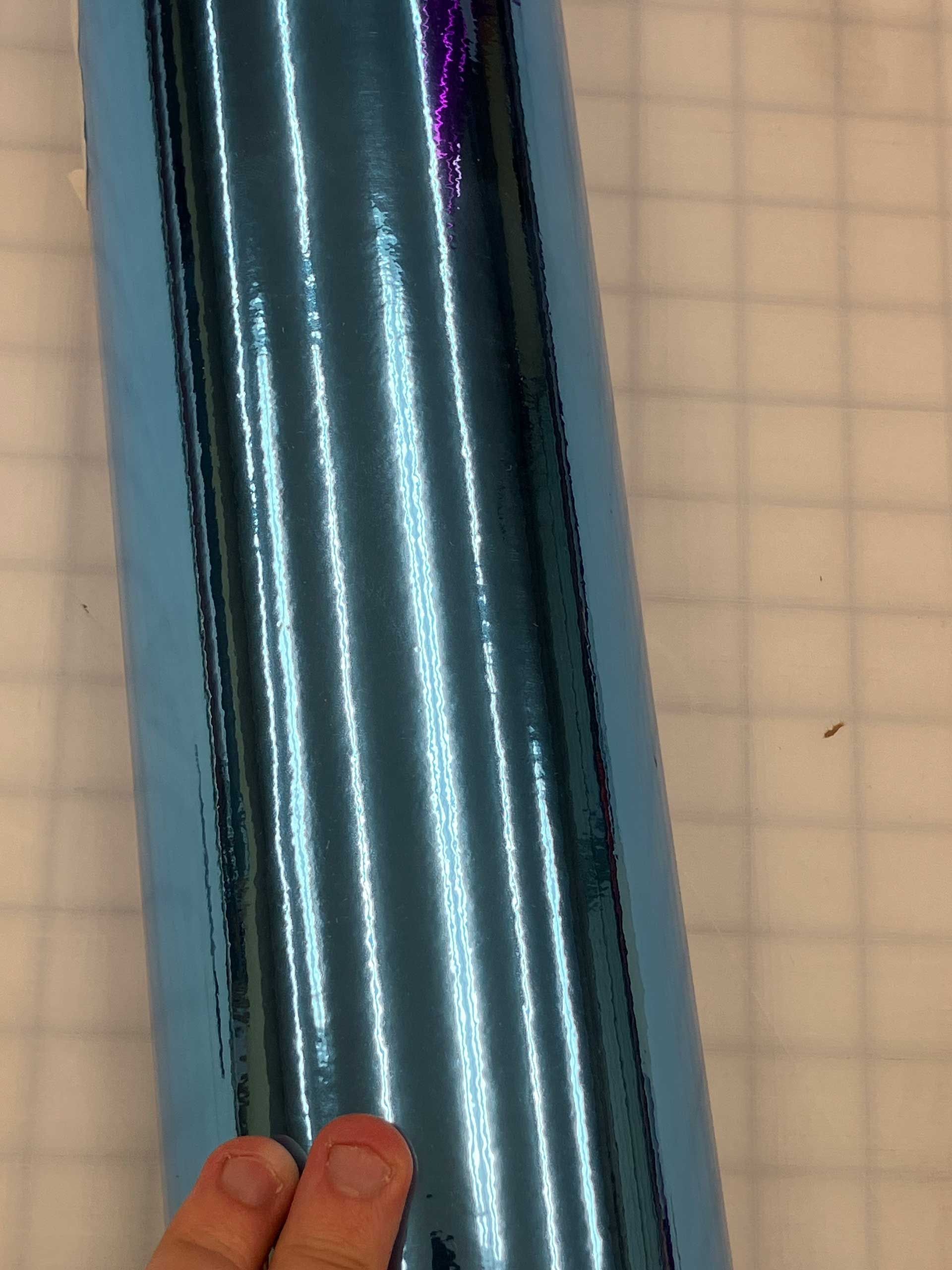 Holographic Vinyl Chrome Sky Blue