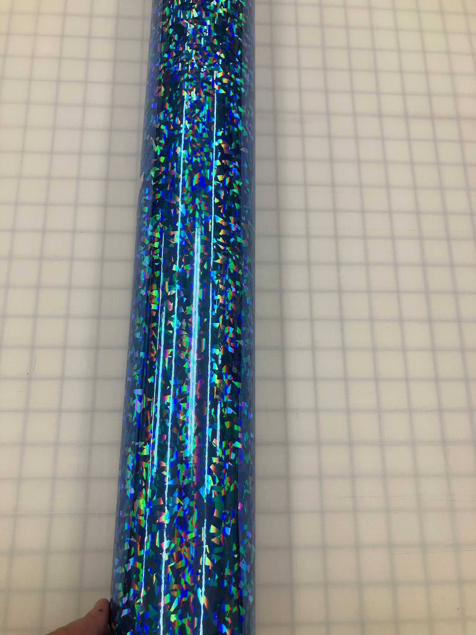 Holographic Vinyl Crystals Sky Blue