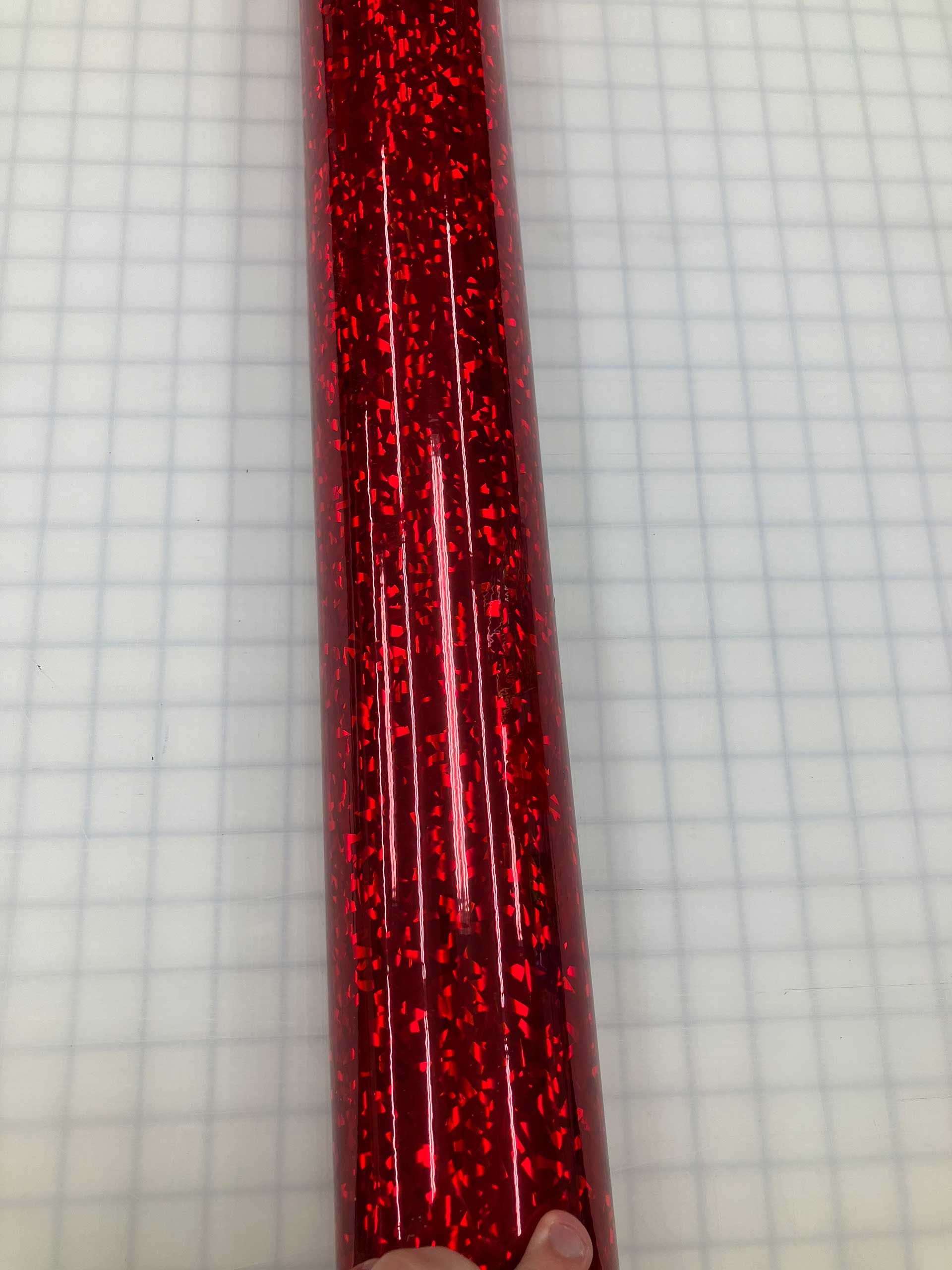 Holographic Vinyl Crystals Red