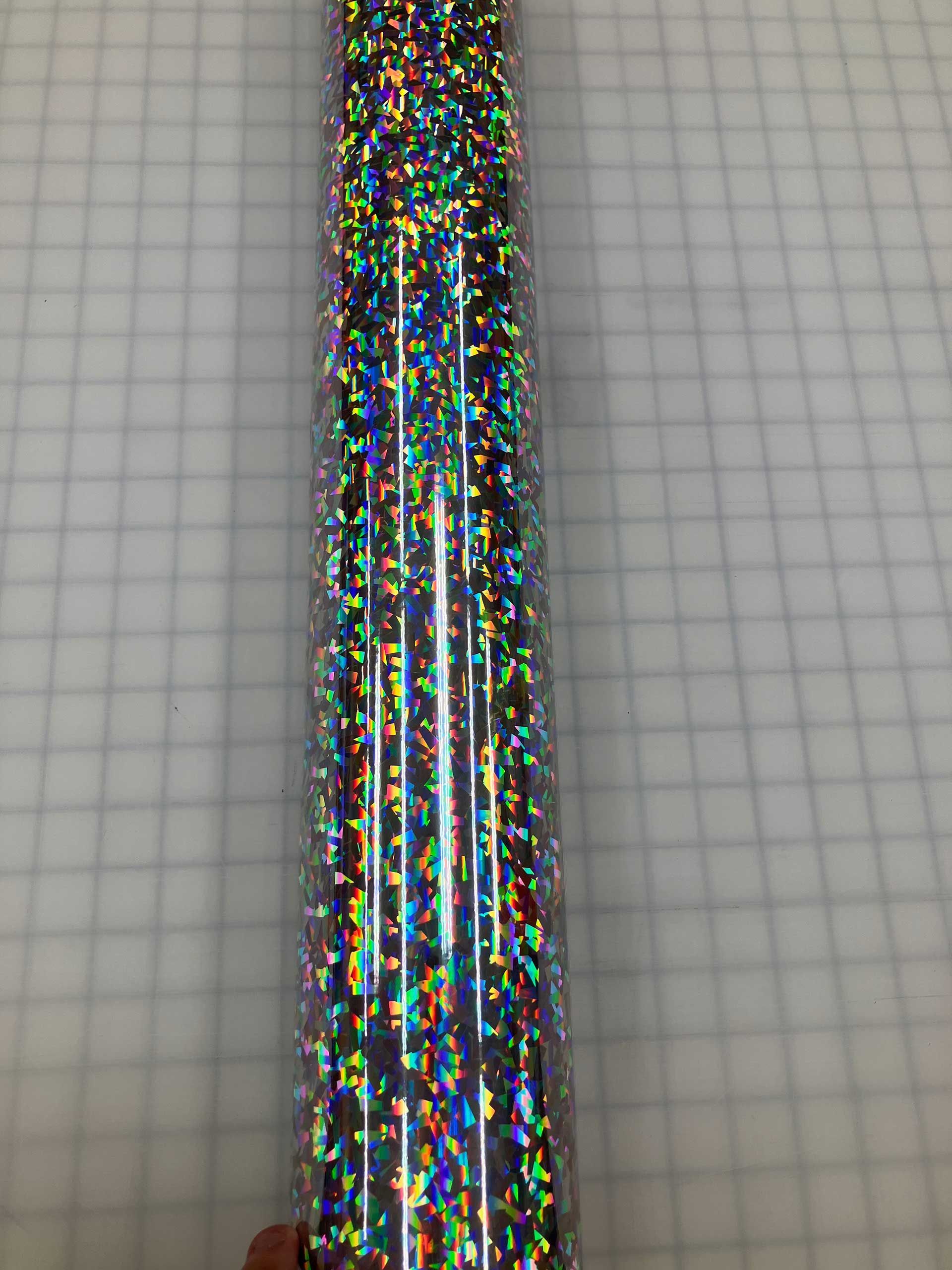 Holographic Vinyl Crystals Silver