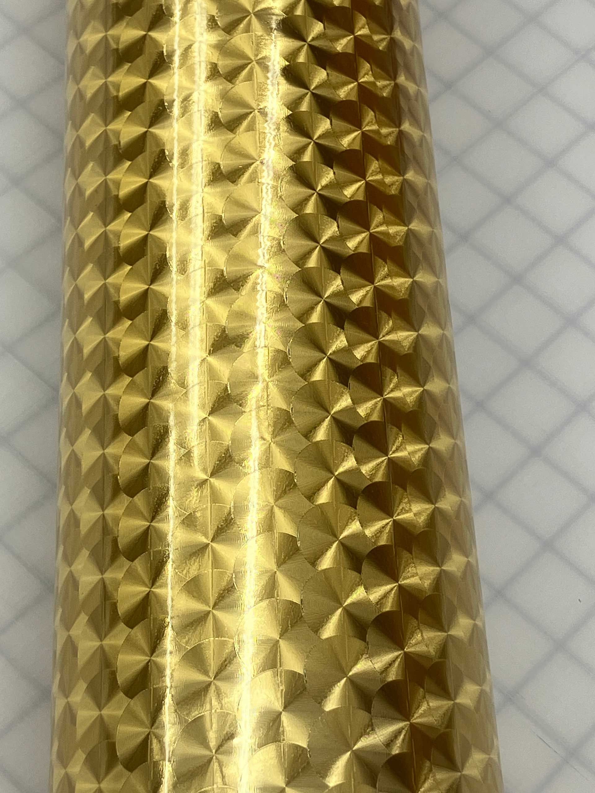 Holographic Vinyl Large Engine Turn Gold
