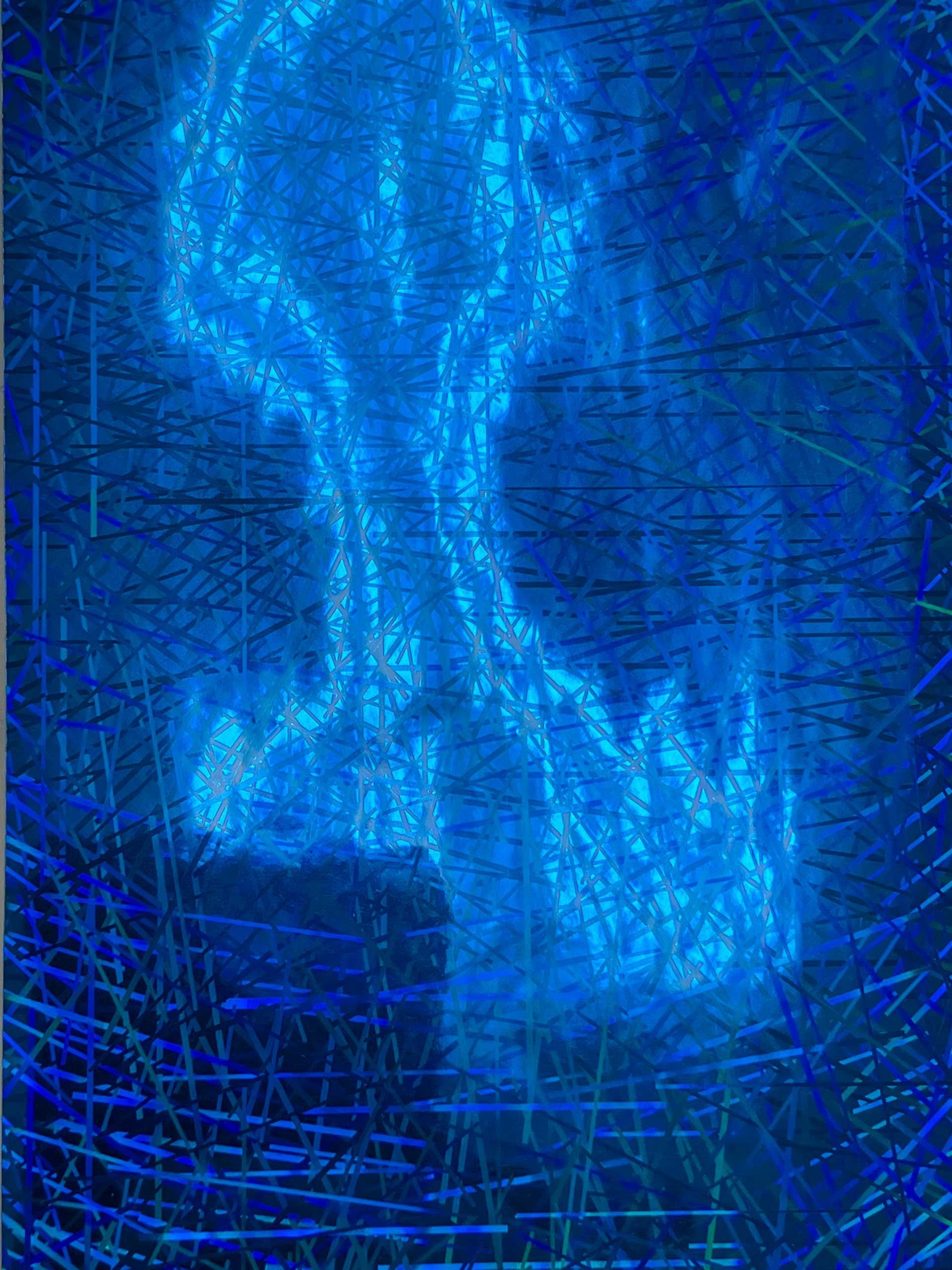 Holographic Vinyl Laser Sticks Fluorescent Blue