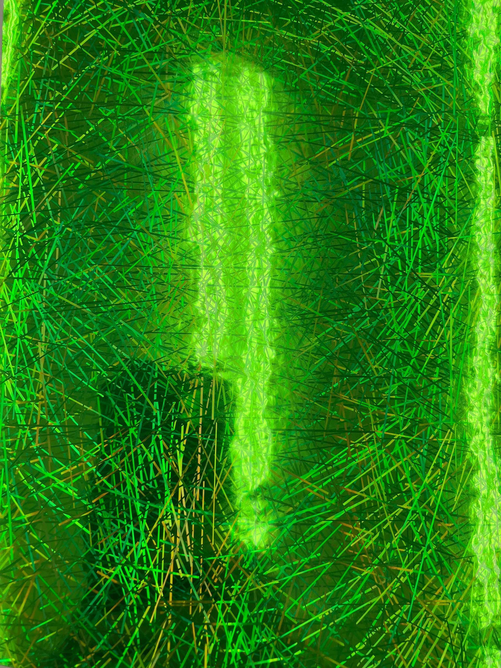Holographic Vinyl Laser Sticks Fluorescent Green