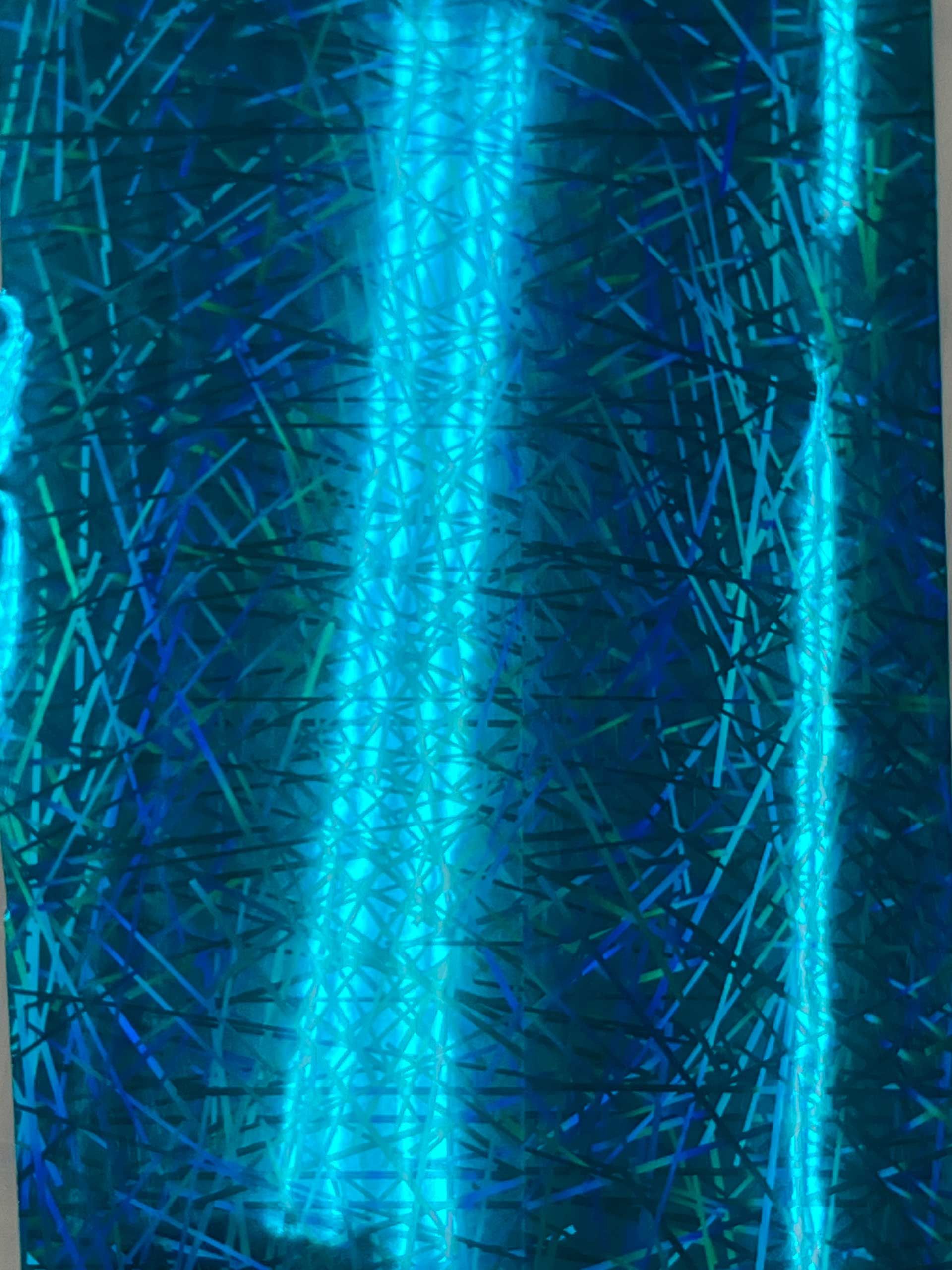 Holographic Vinyl Laser Sticks Teal