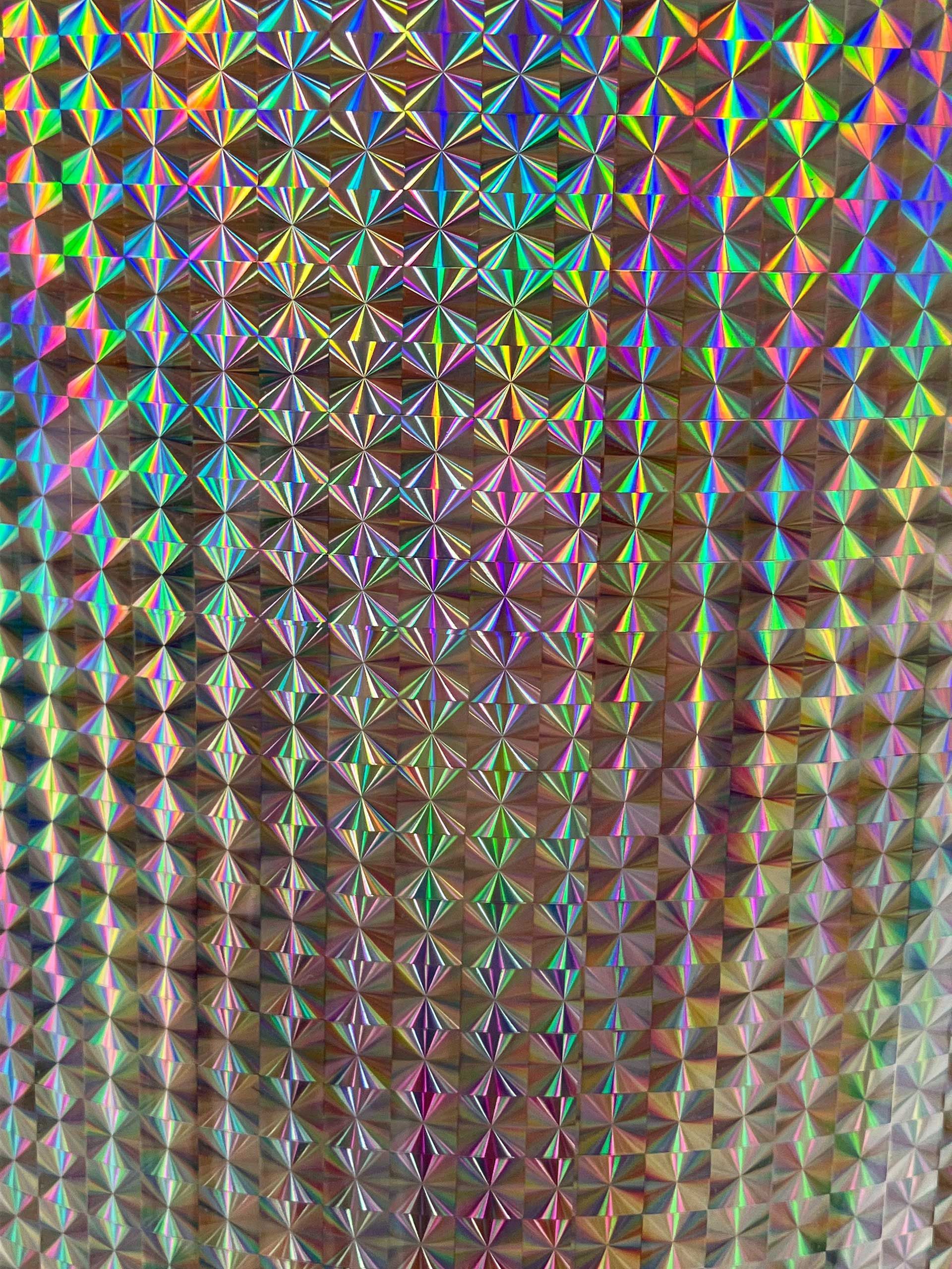 Holographic Vinyl 1/4-Inch Mosaic Silver