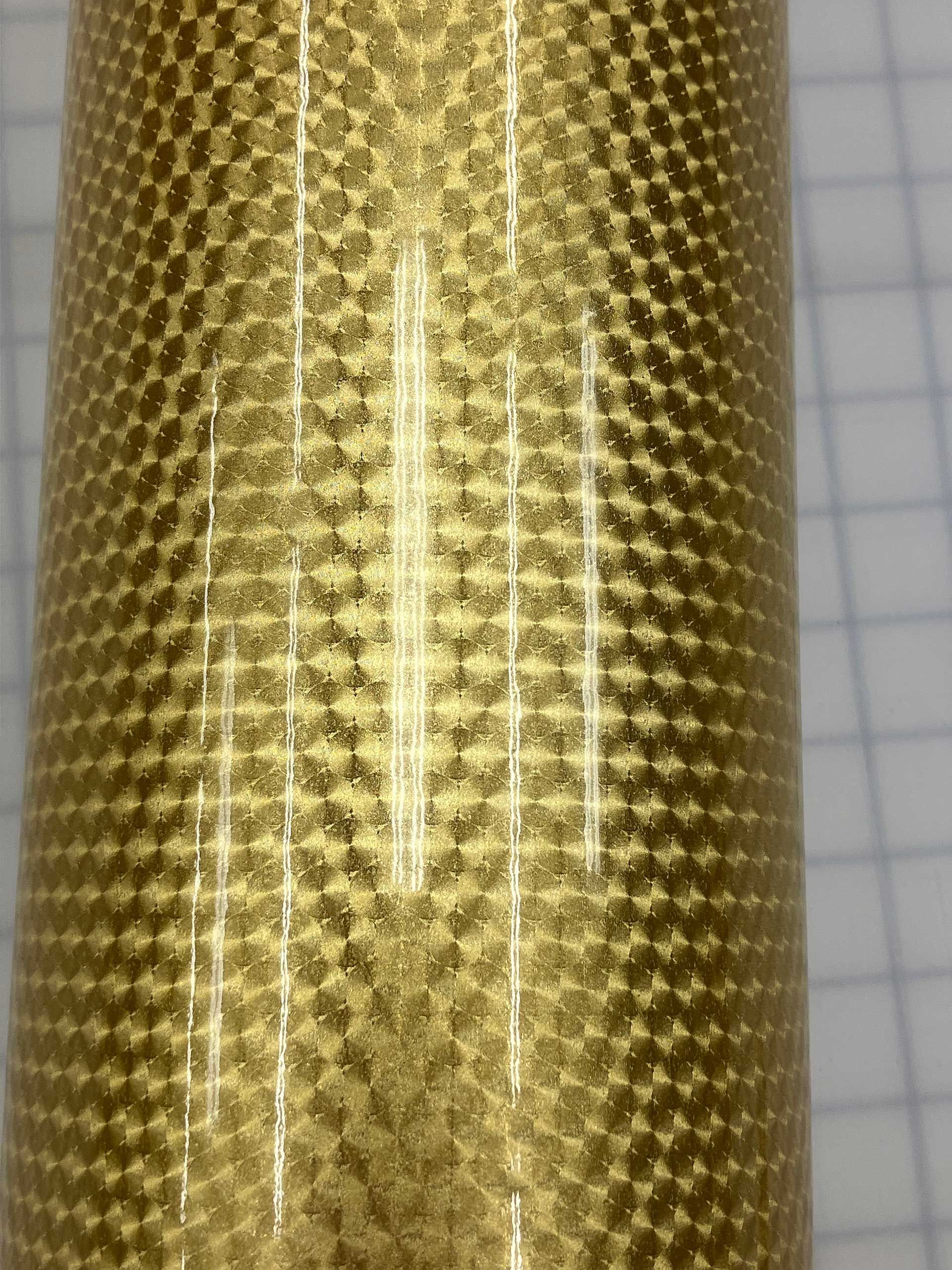 Holographic Vinyl Small Engine Turn Gold