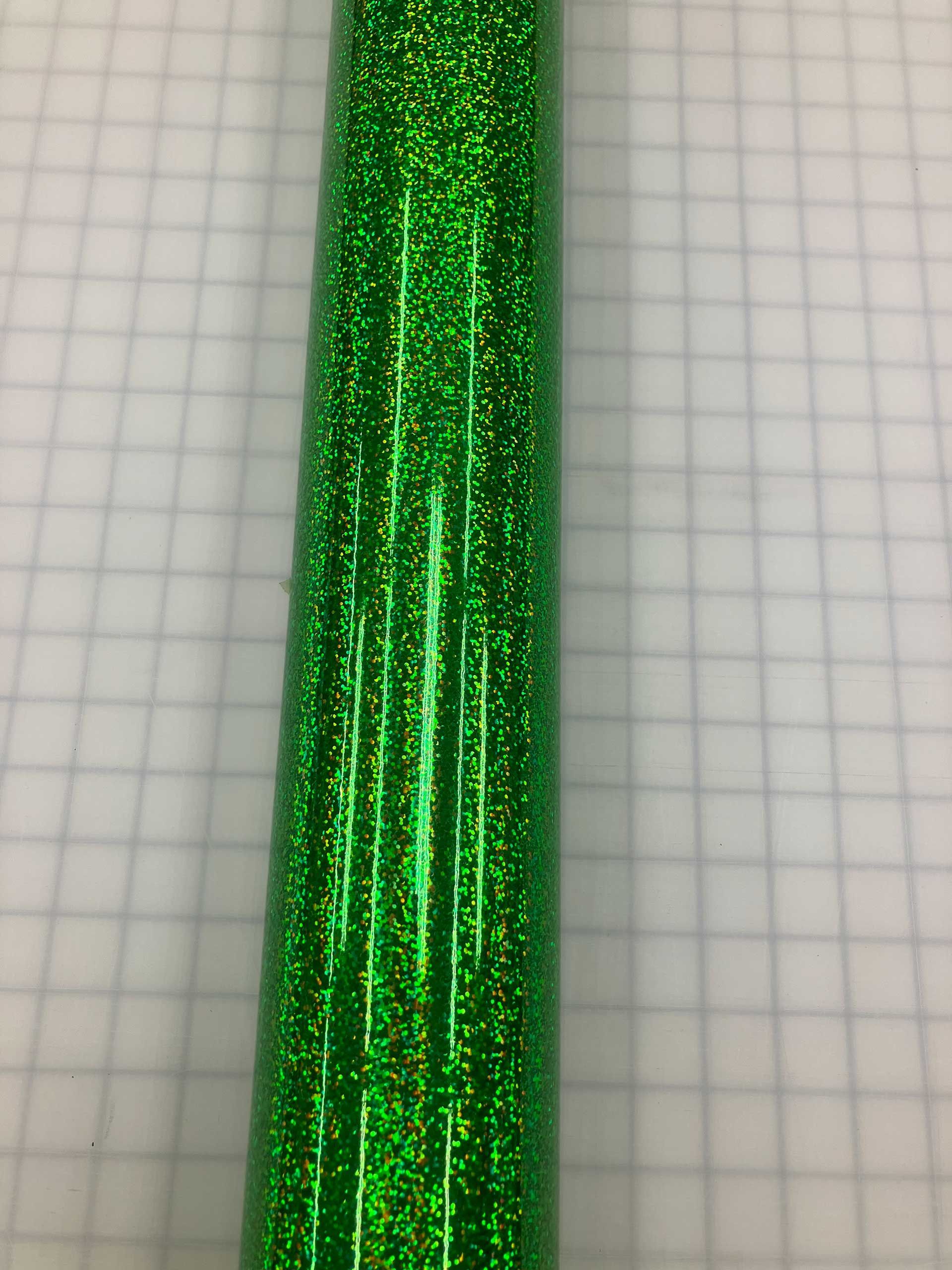 Holographic Vinyl Sparkle Flo Green