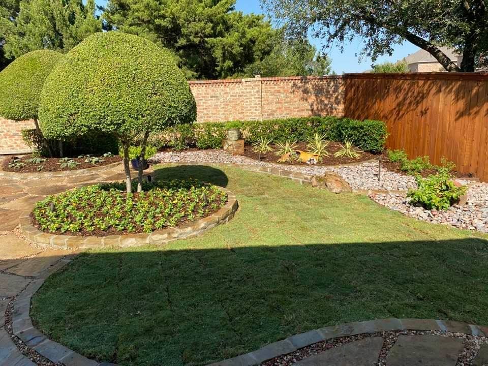 Meticulously landscaped yard