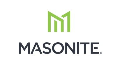 The Masonite logo featuring a stylized green letter 