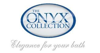 The Onyx Collection logo featuring blue text inside an oval with the tagline, 