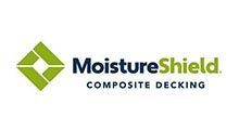 MoistureShield logo: Green diamond with a blue 