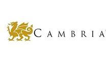 Cambria logo with a gold dragon and the name 