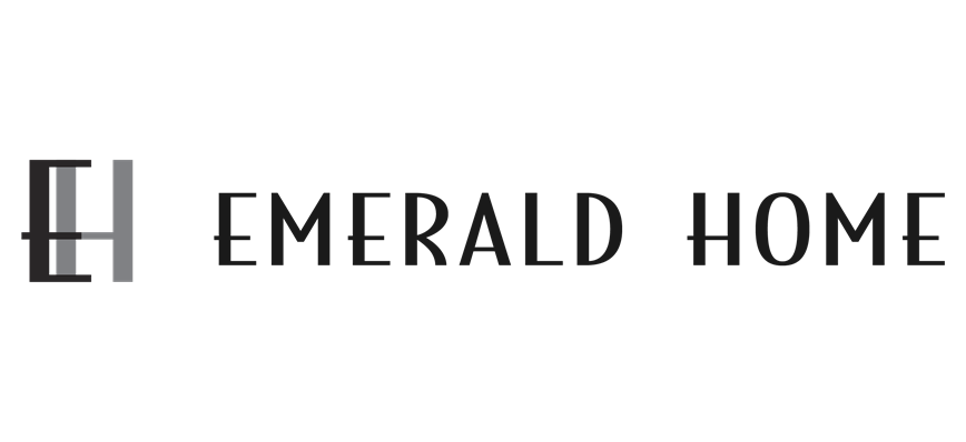 Emerald Home logo with stylized gray “EH” icon and black text on a white background