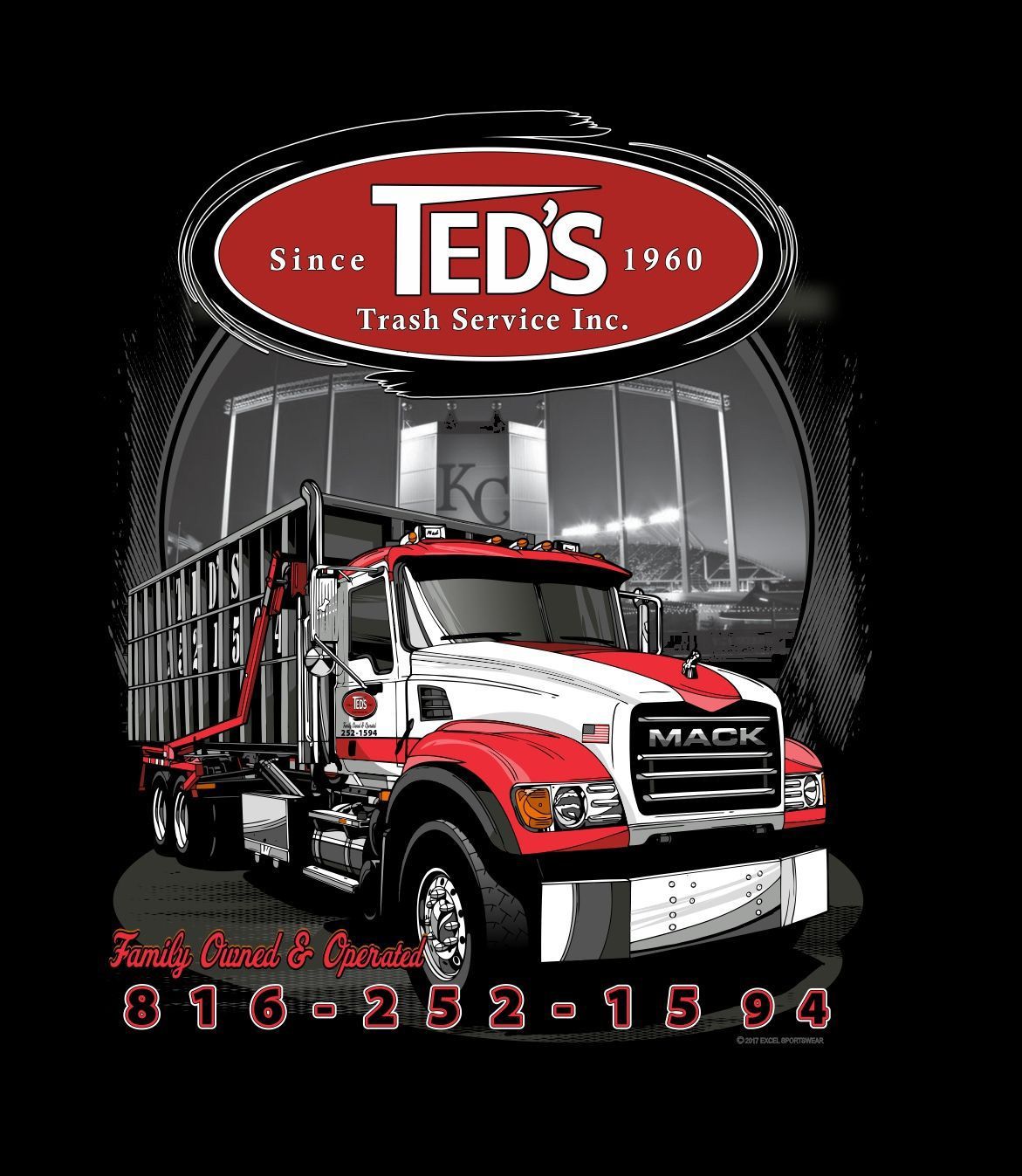 TED’s Truck Service Inc. logo with a red semi-truck and phone number 816-252-1504