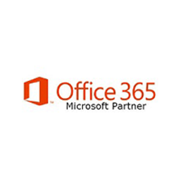 Office 365 Microsoft Partner logo with orange icon and text on white background