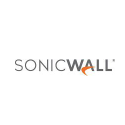 SonicWall logo with gray text and an orange swoosh on a white background