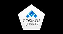 The logo for cosmos quartz is a pentagon with a blue square in the middle.