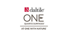 A logo for daltile one quartz surfaces at one with nature.
