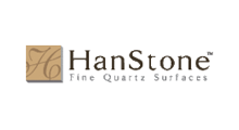 The hanstone fine quartz surfaces logo is on a white background.