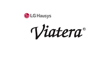 The logo for lg hausys viatera is on a white background.