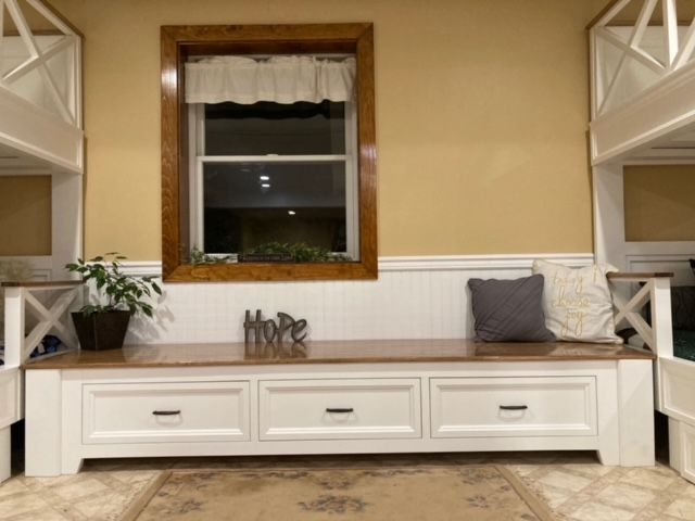 White Drawers Under Window