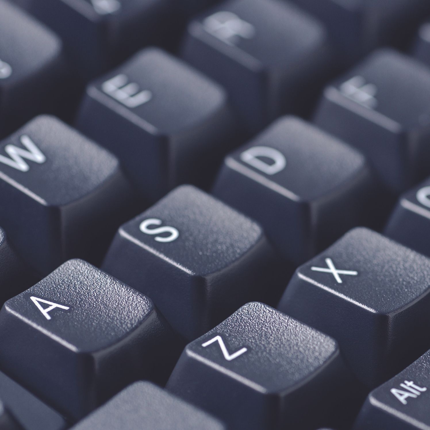 A close up of a keyboard showing the keys a z and x
