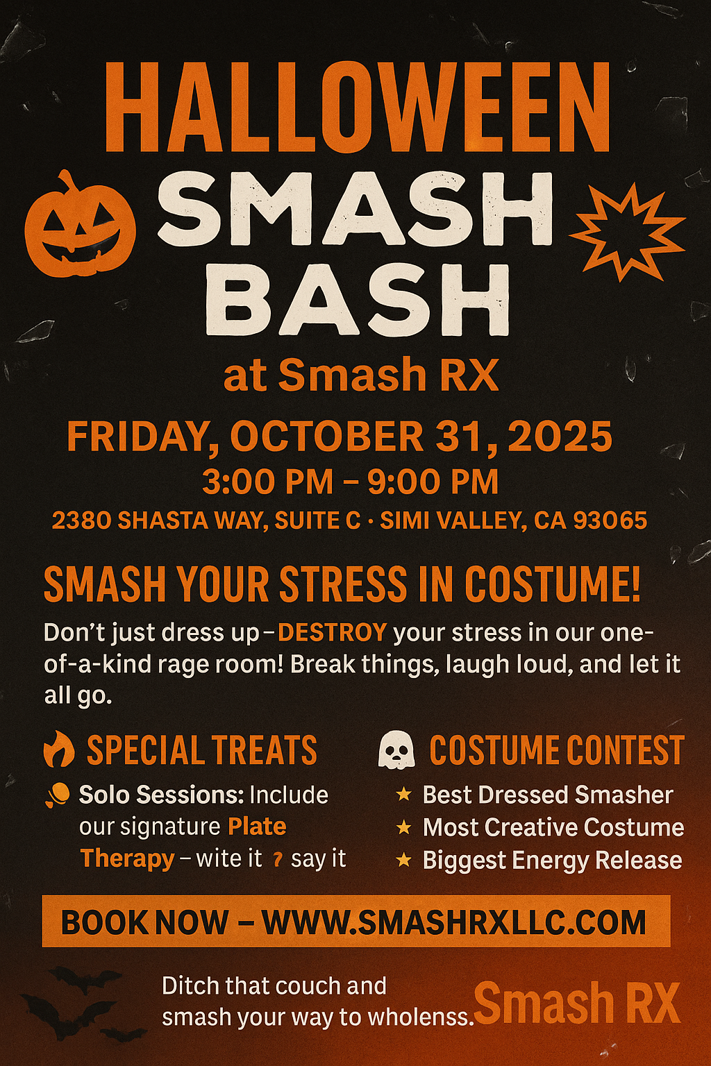 Halloween Smash Bash at Smash RX: Friday, October 31, 2025, Simi Valley