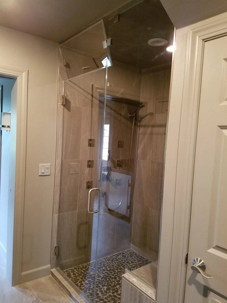 Bathroom shower glass