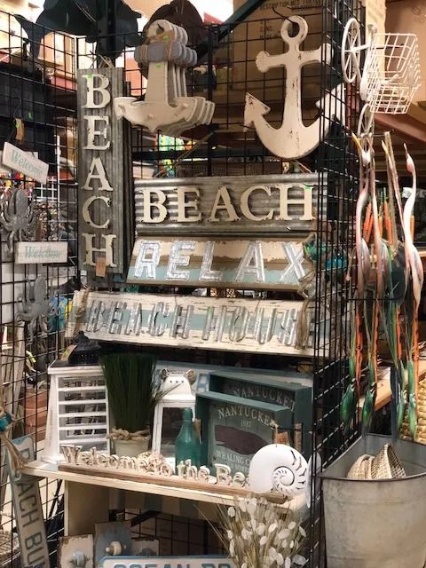 Coastal decor display with
