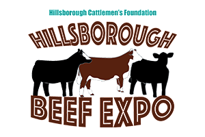 A logo for the hillsborough cattlemen 's foundation beef expo